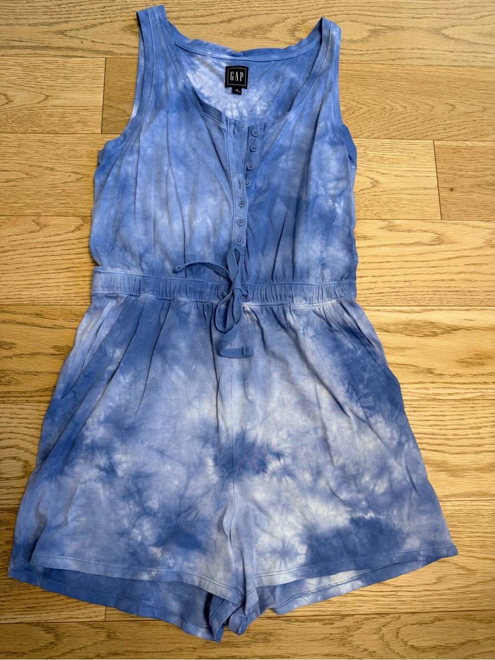 GAP Blue Tie-Dye Sleeveless Romper, Size Small